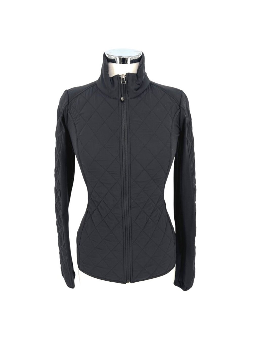 Athleta Upside Quilted Jacket Black Athleisure Sporty Minimalist Techwear XS